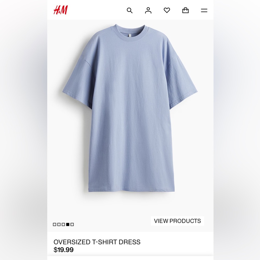 Women's Blue Oversized T-Shirt Dress